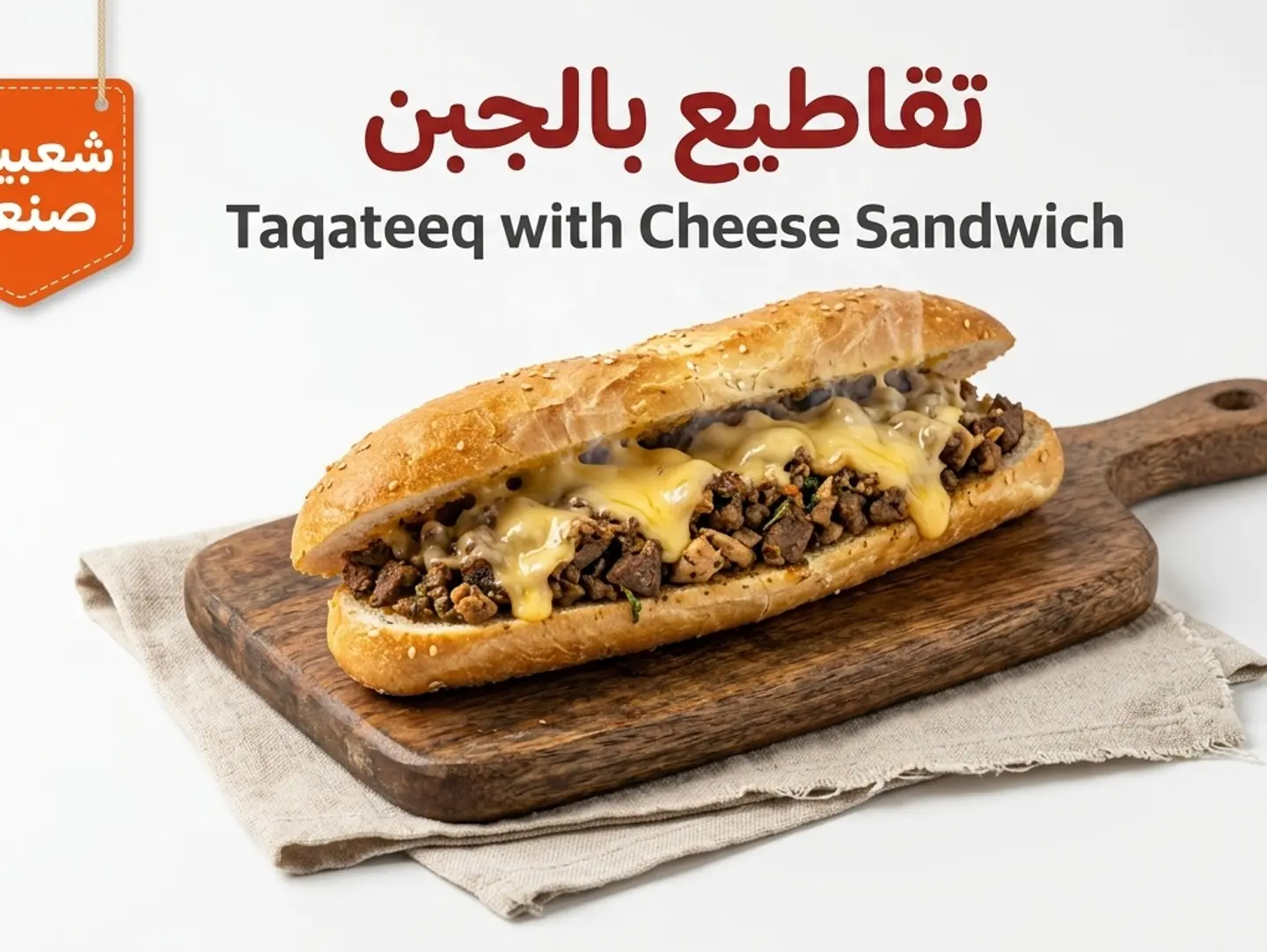 ساندوتش تقاطيع بالجبن