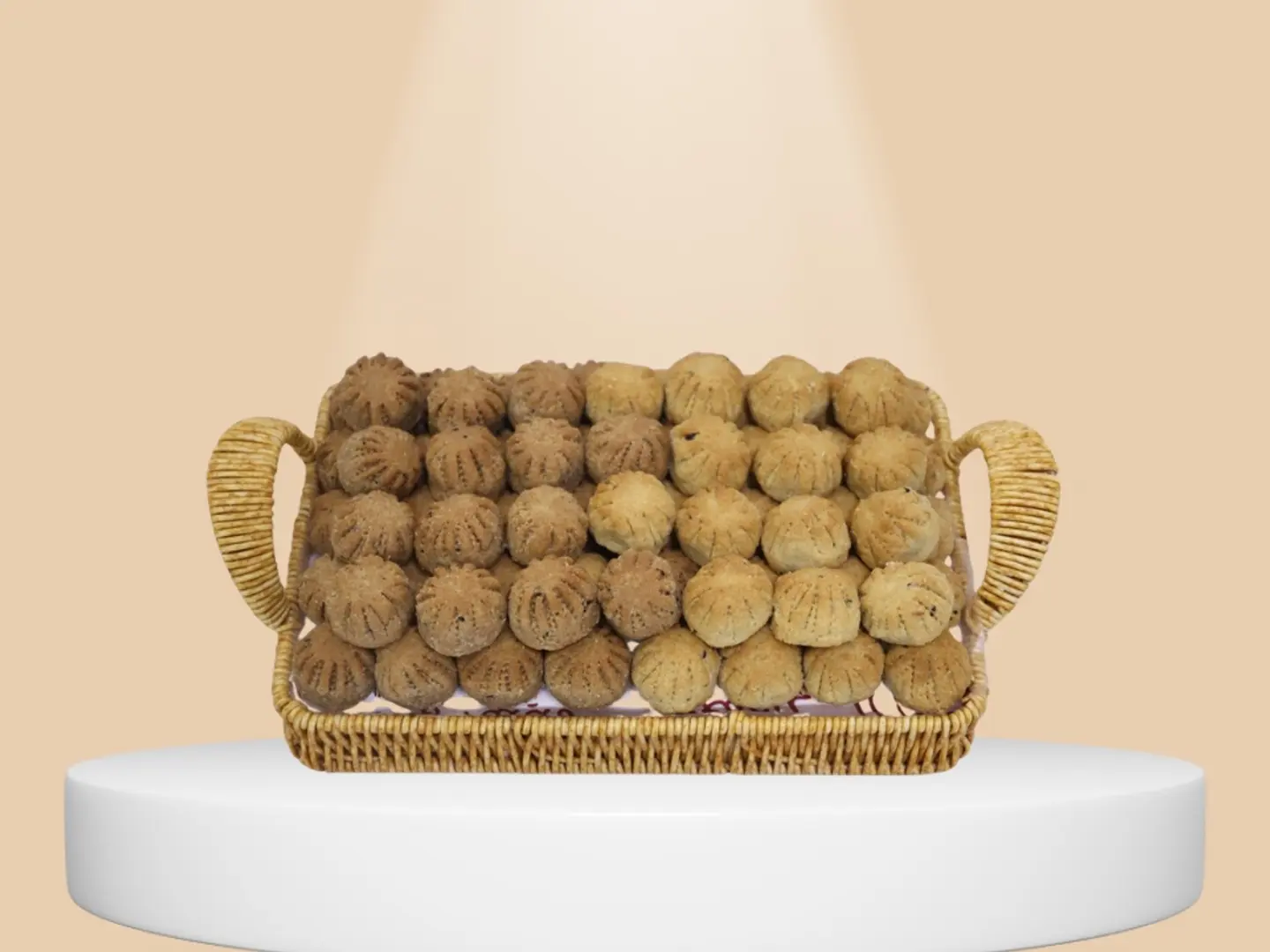 سلة مستطيل صغير واي ام معمول منقشين