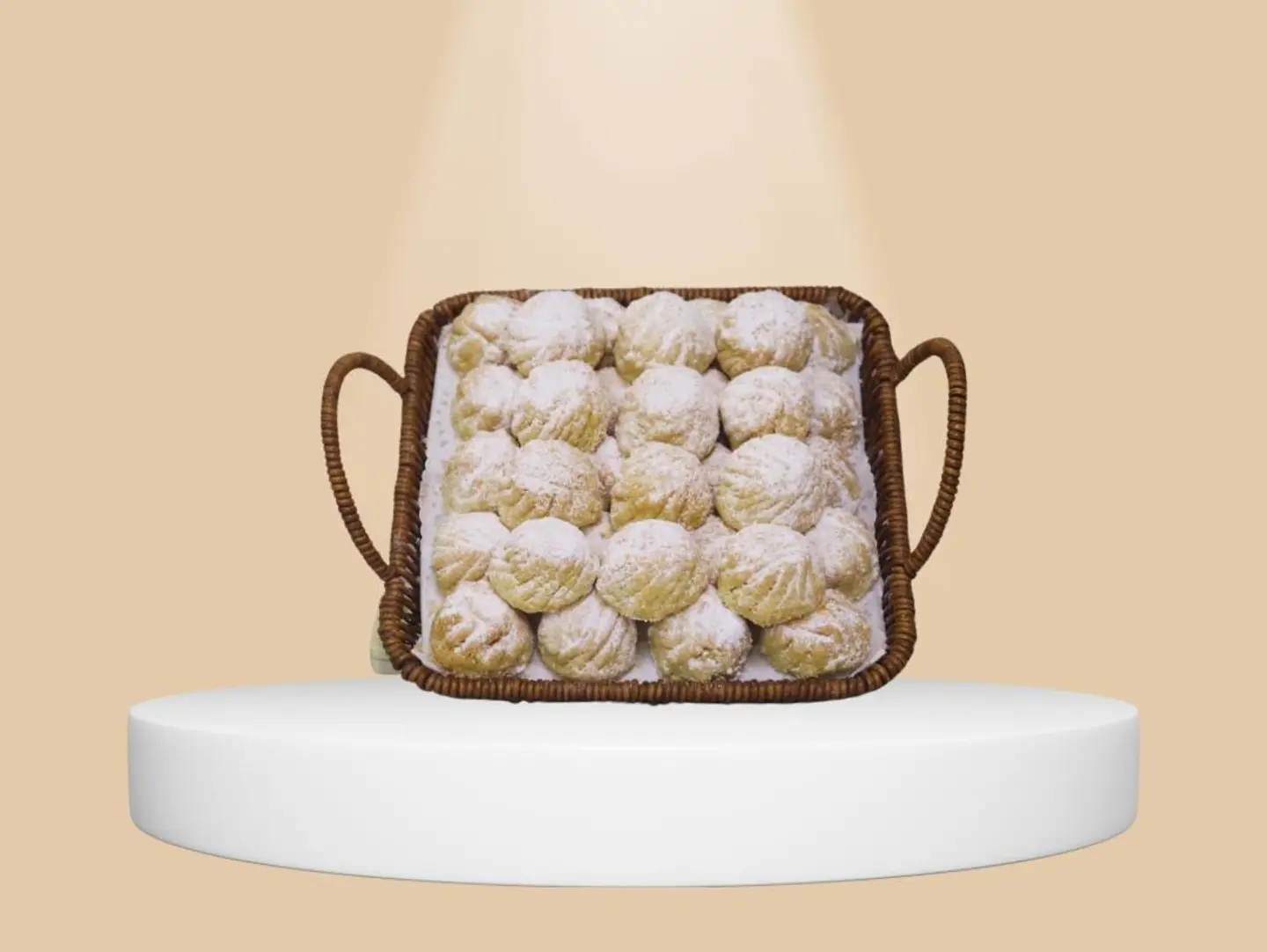 Square Straw Basket, Semolina Maamoul