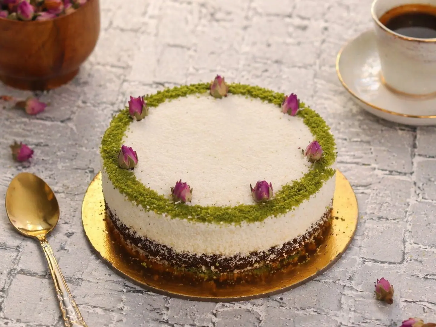 Basbousa With Custard