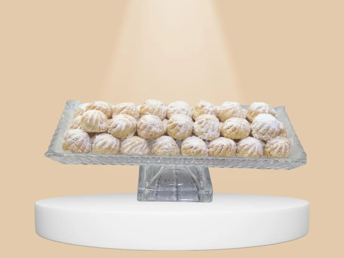 Rectangular Glass Base For Semolina Maamoul