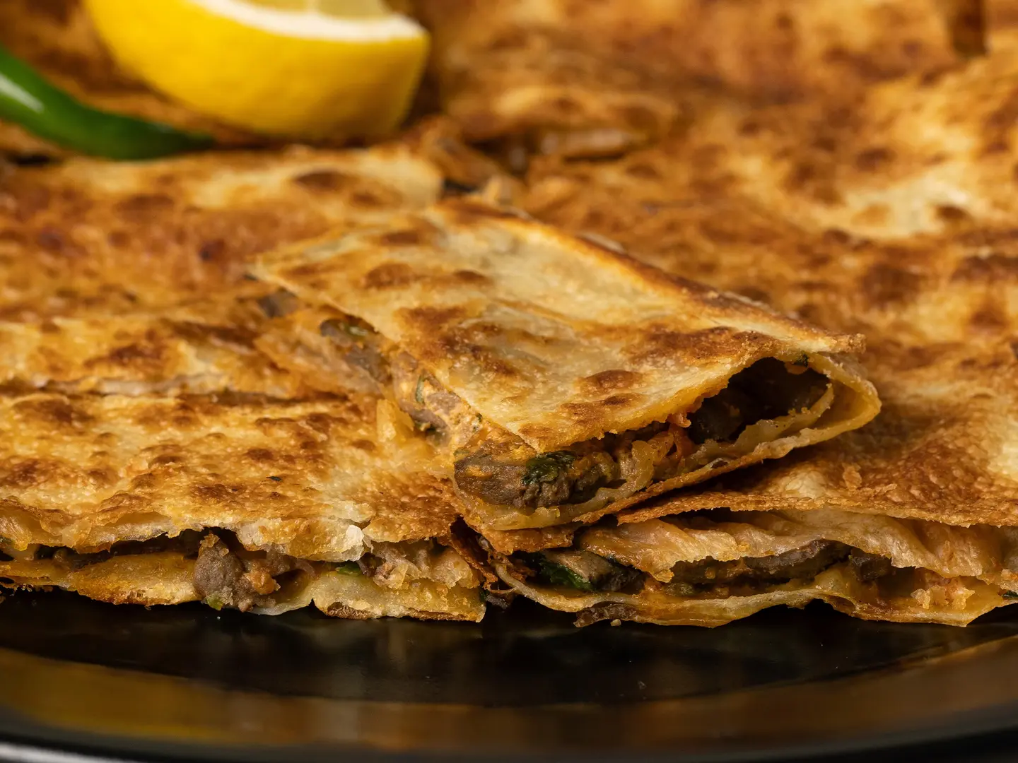 Meat Mutabbak With Cheddar