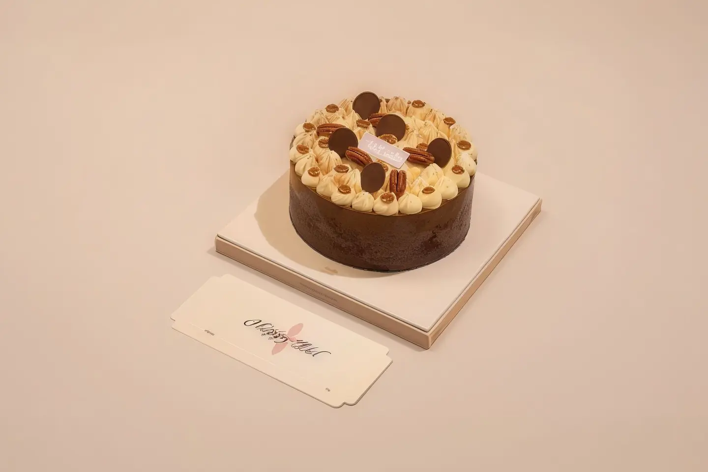 كيكة التمر والبيكان والقشطة- حجم كبير