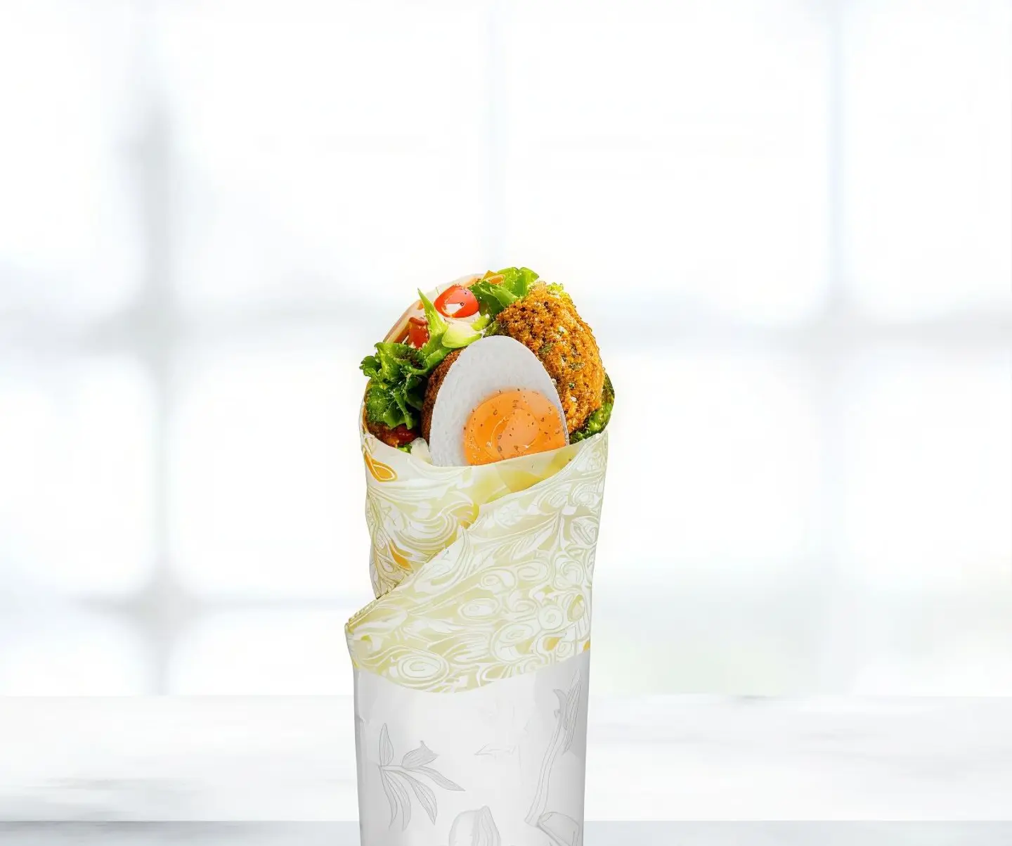 Falafel Sandwich With Eggs