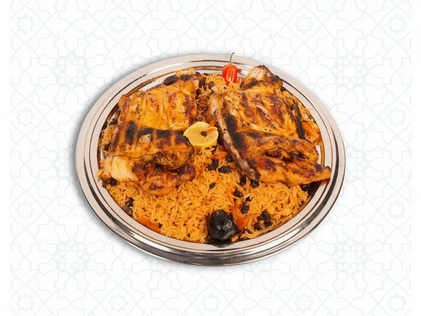Charcoal Grilled Chicken With Spiced Rice