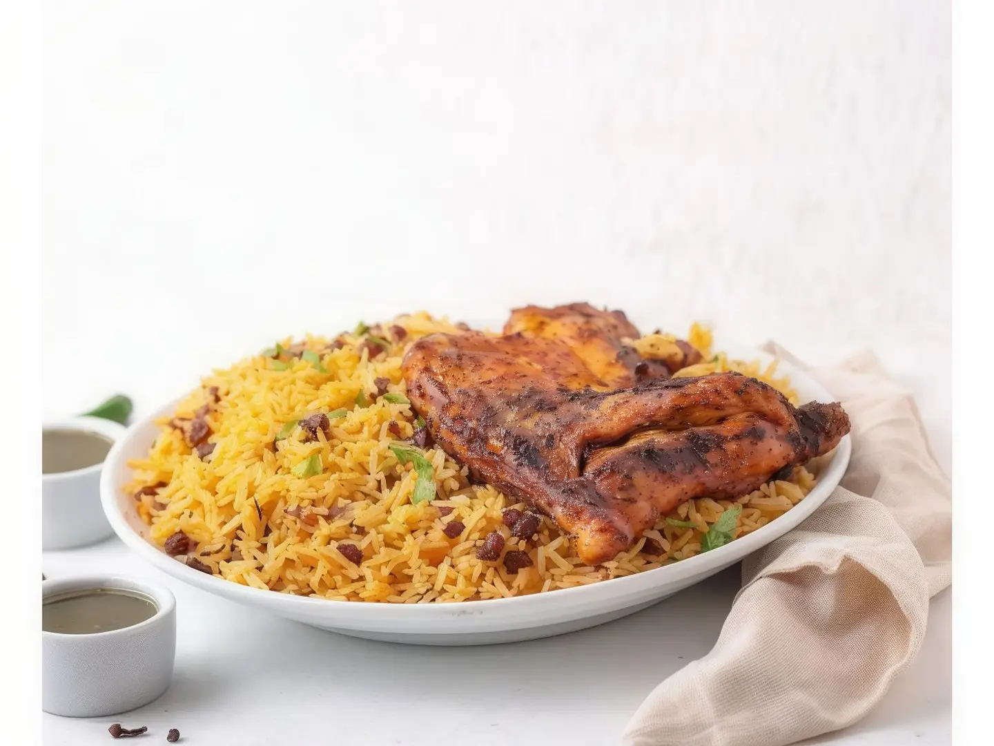 Half A Charcoal Chicken With Bukhari Rice