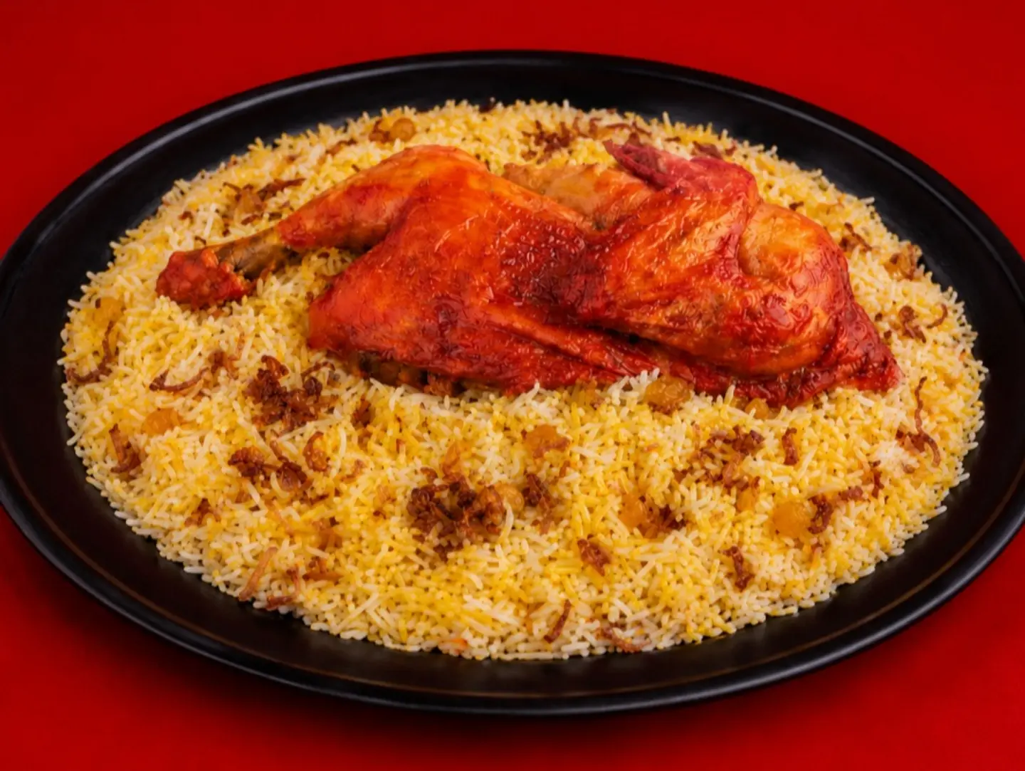 Whole Mandi Chicken With Mandi Rice