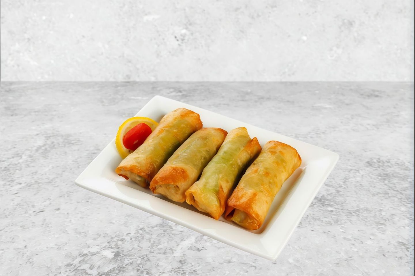 Spring Roll With Cheese And Olives Five Pieces