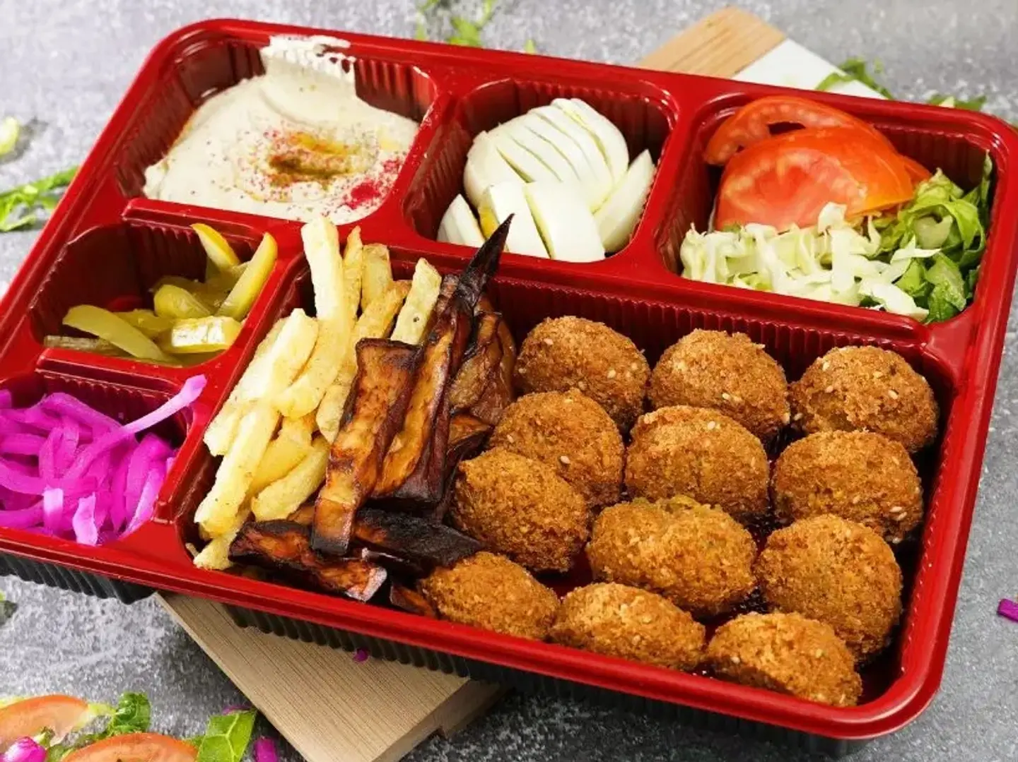 صحن فلافل مشكل