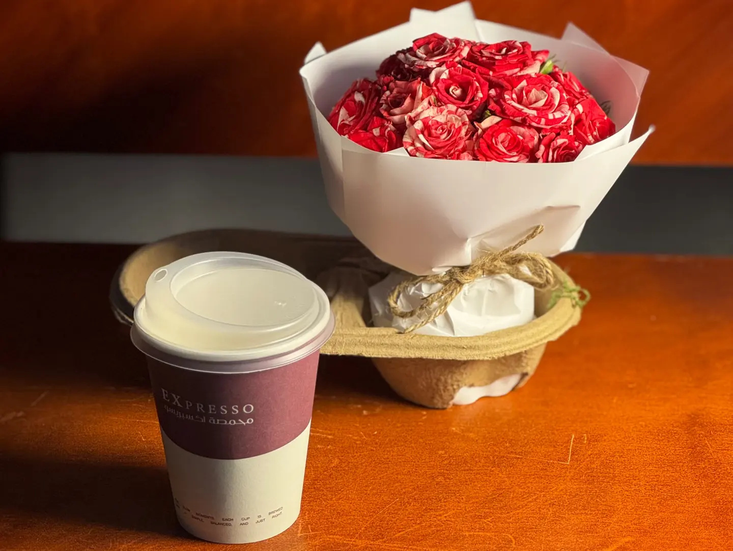Coffee With Mini Roses