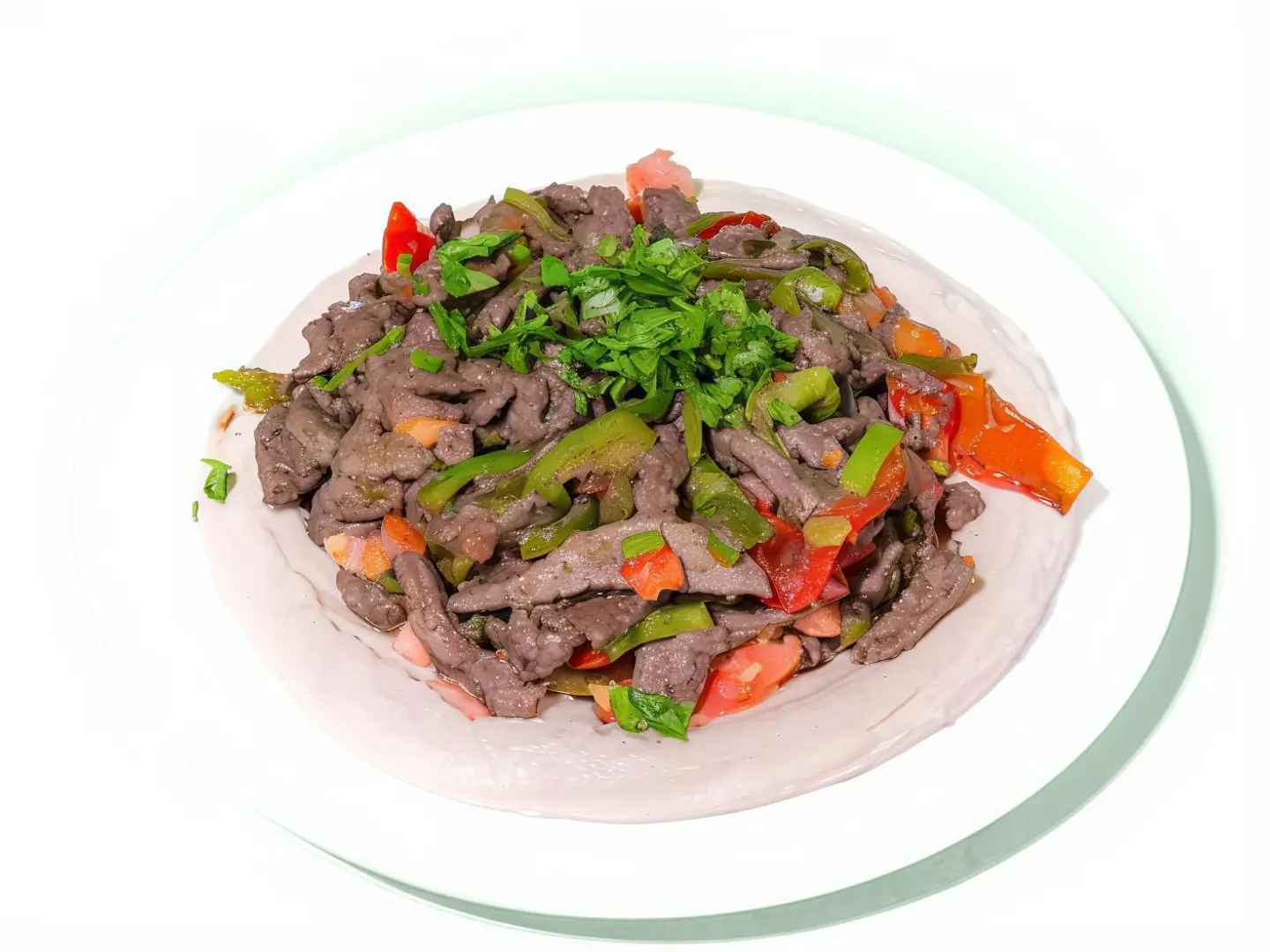 Liver With Hummus Dish