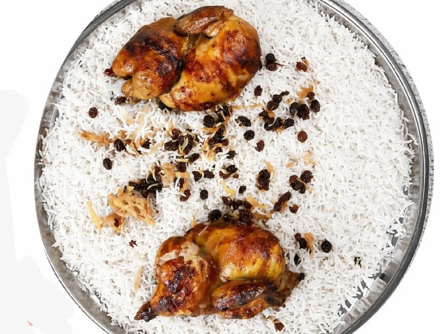 Grilled Whole Chicken With White Biryani Rice