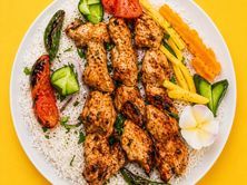 شيش طاووق مع الرز البرياني