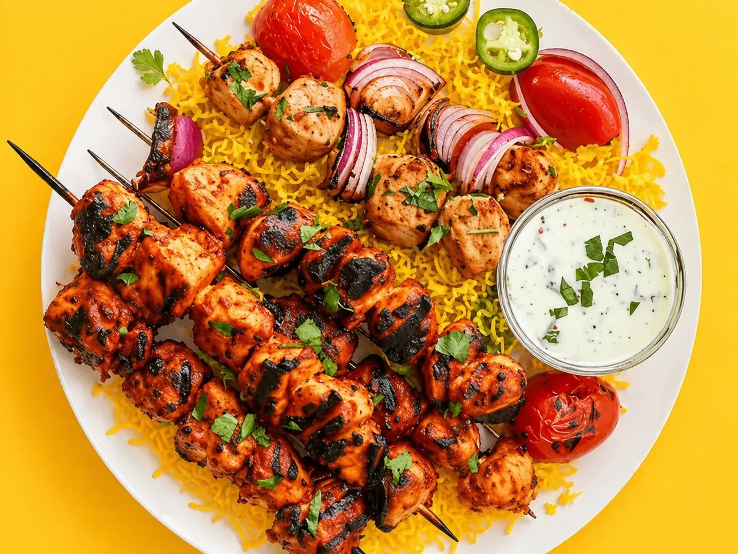 كباب دجاج مع رز بخاري