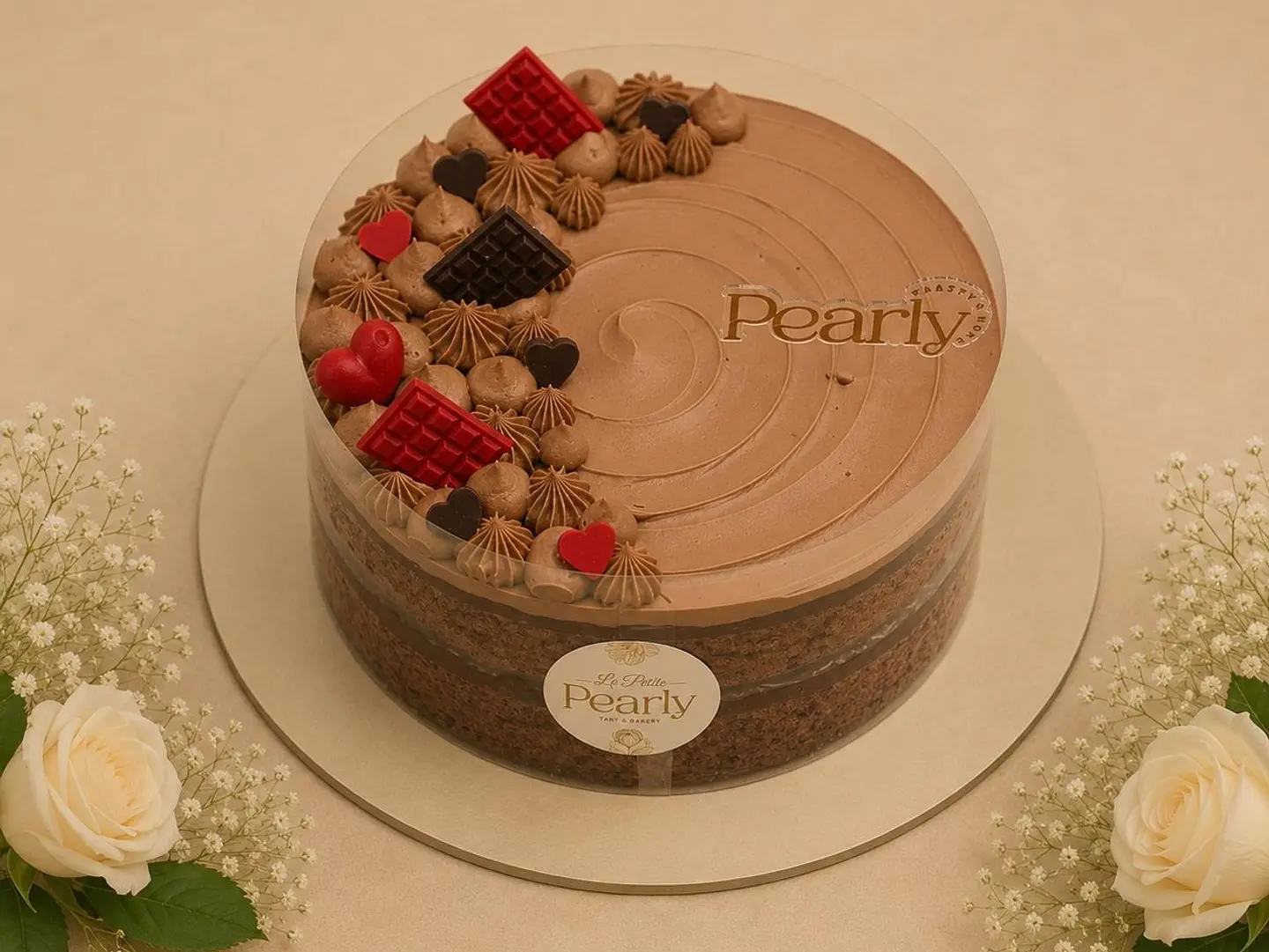 Pearly Naked Cake Chocolate - Pearly Naked Cake Chocolate 8 Inch