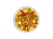 حبة دجاج كاملة مع الأرز عنبر