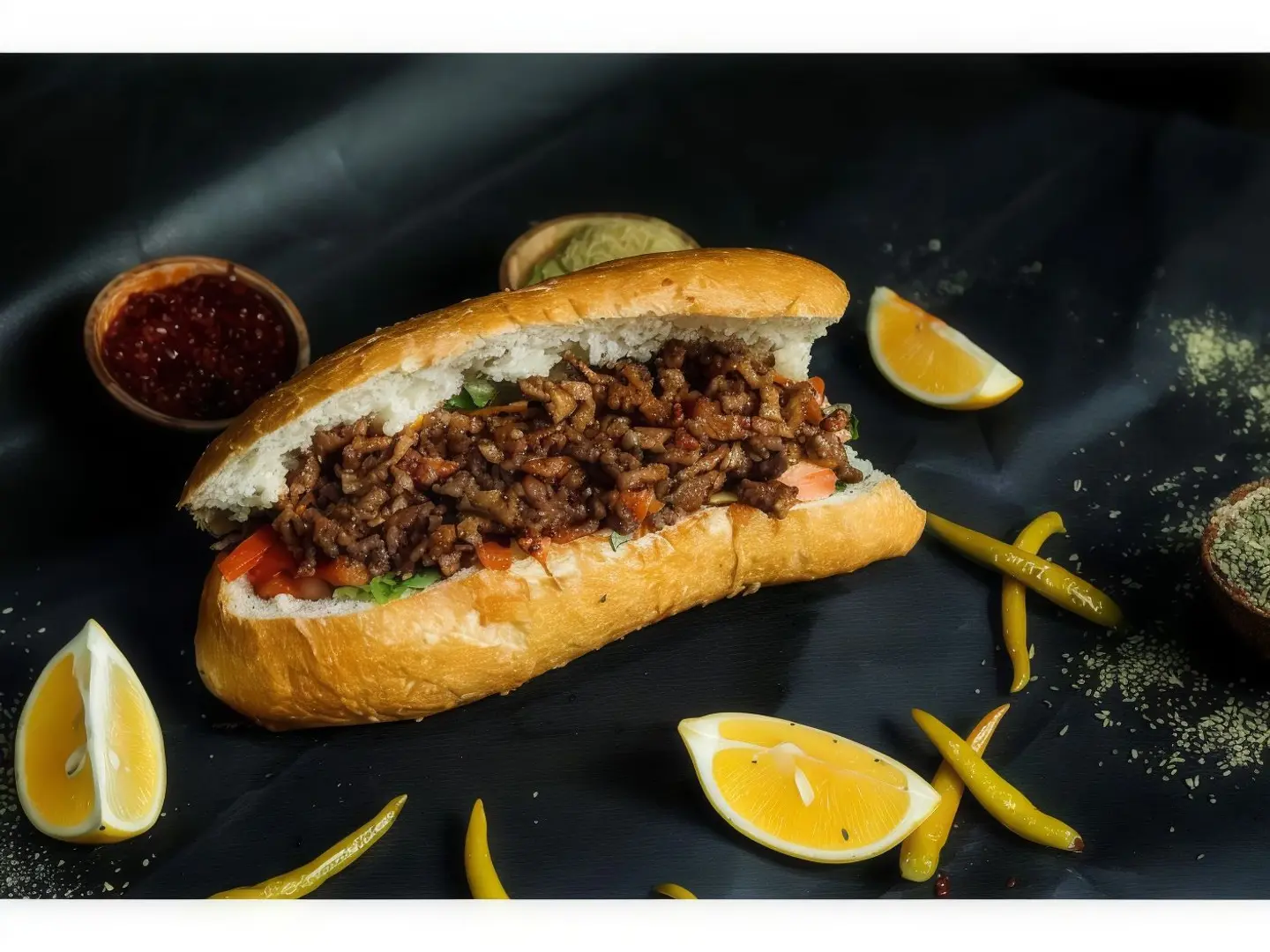 ساندوتش لحم مفروم