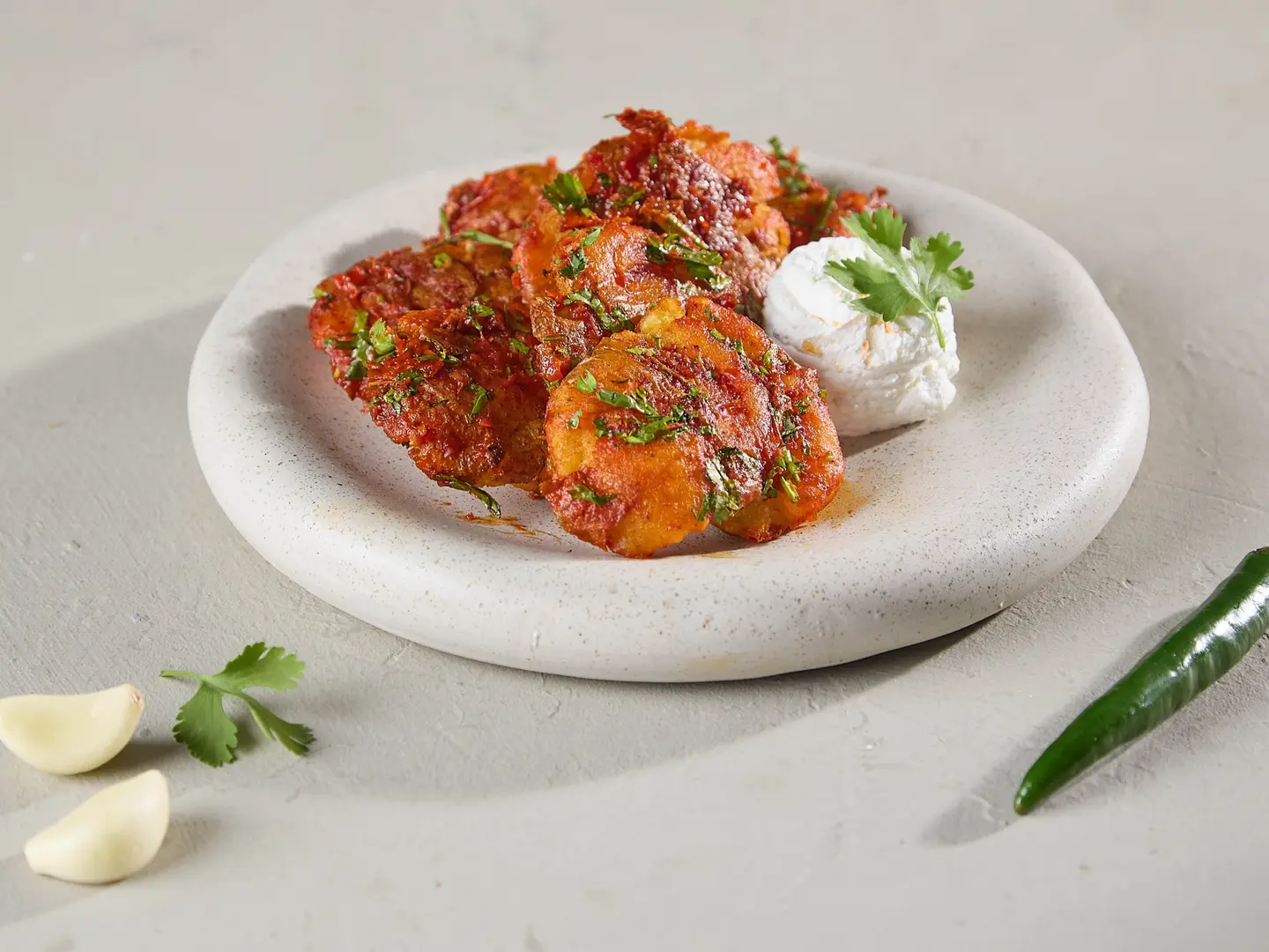 Spicy Smashed Potatoes