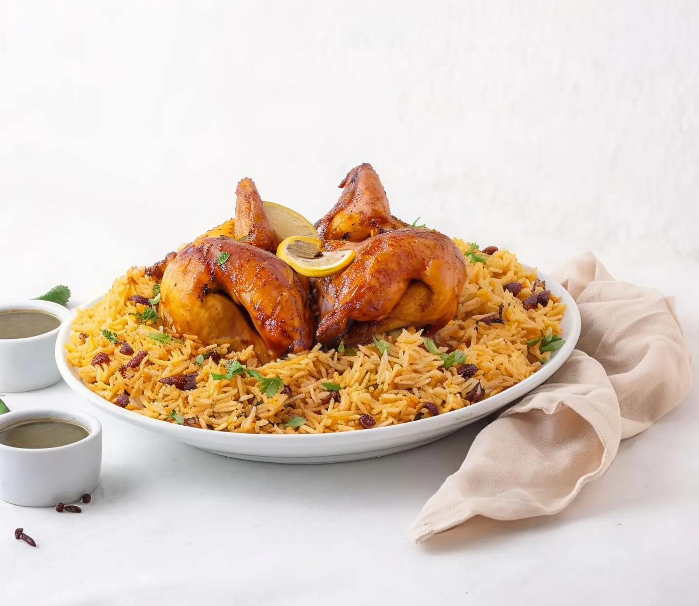 Whole Grilled Chicken With Rice