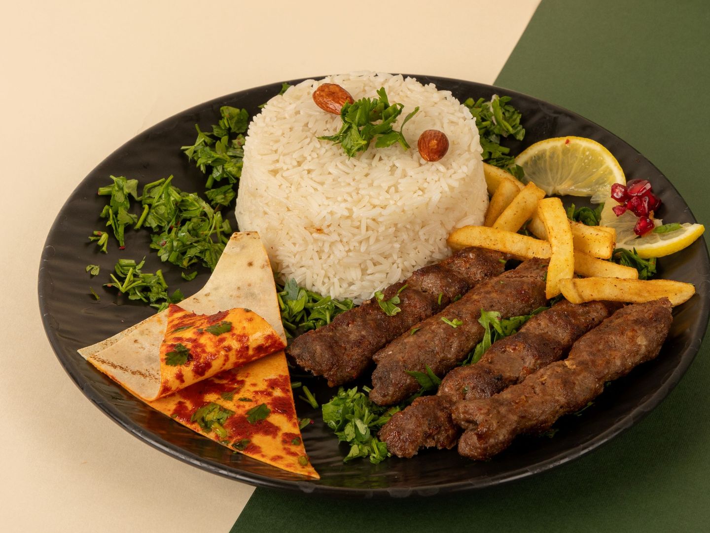طبق كباب لحم