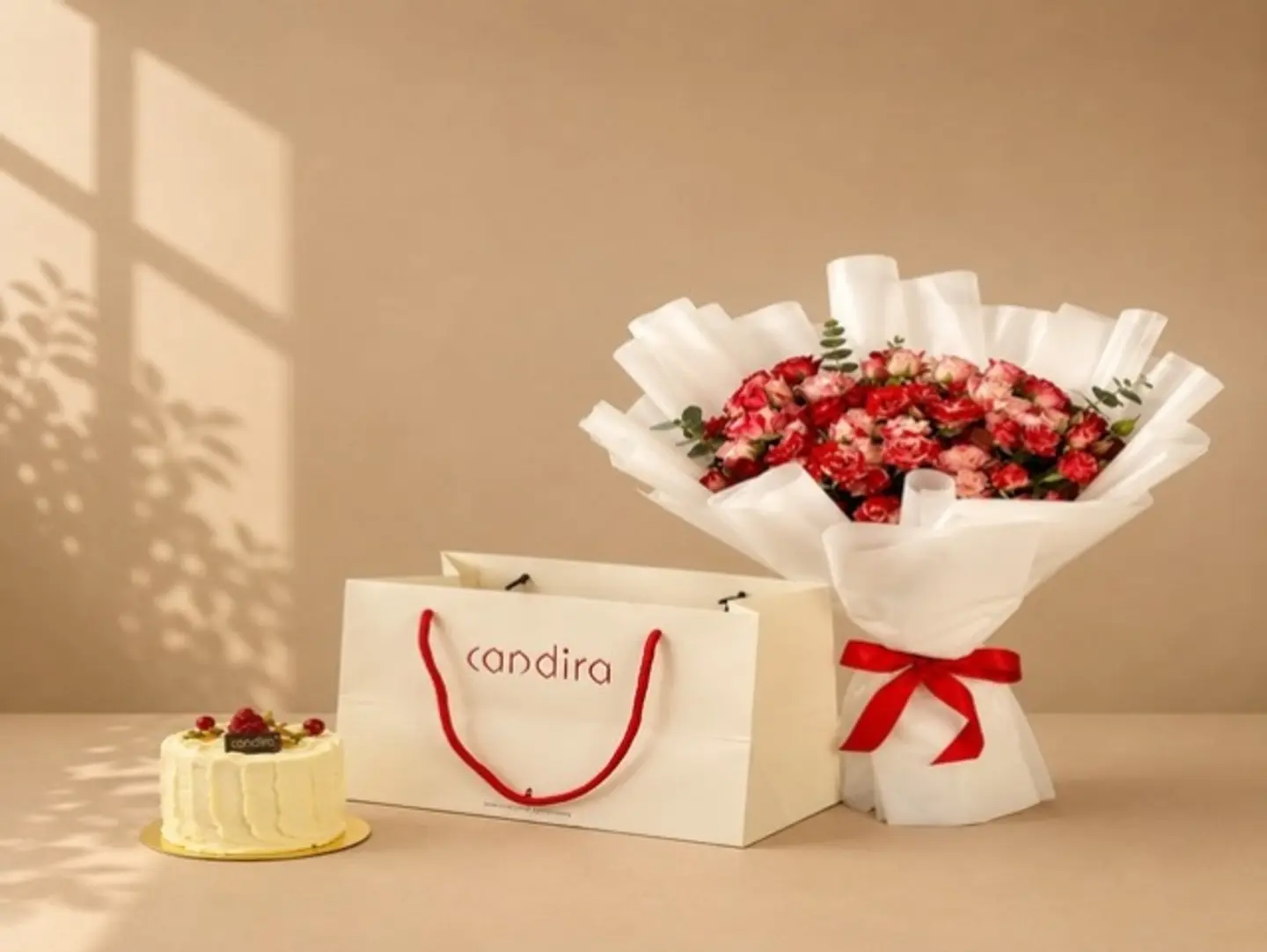 Bouquet With Pistachio Cake