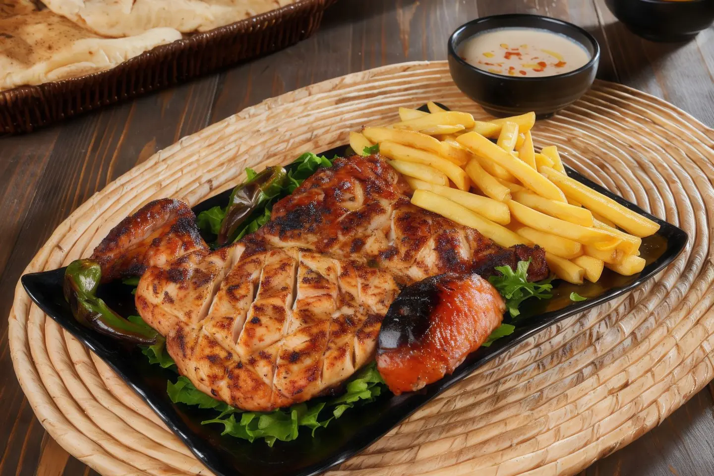 نصف دجاج مشوي