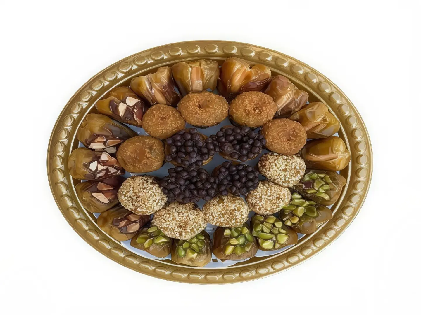 صحن وسط تمر شوكلاته