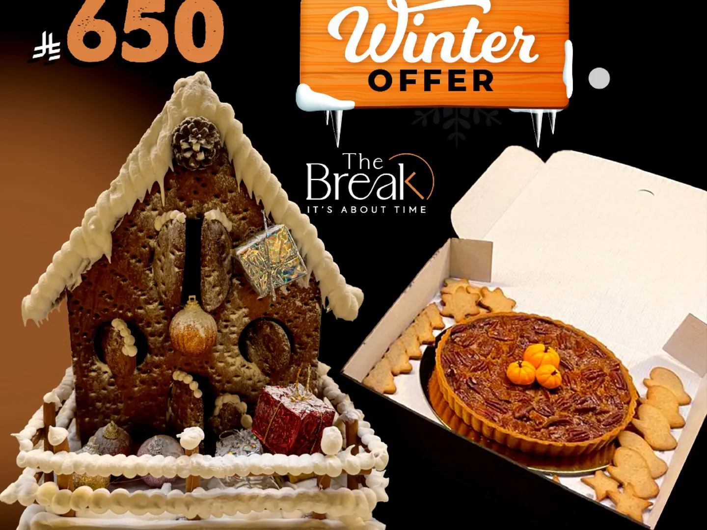 بيت خبز الزنجبيل بفطيرة الجوز البقان