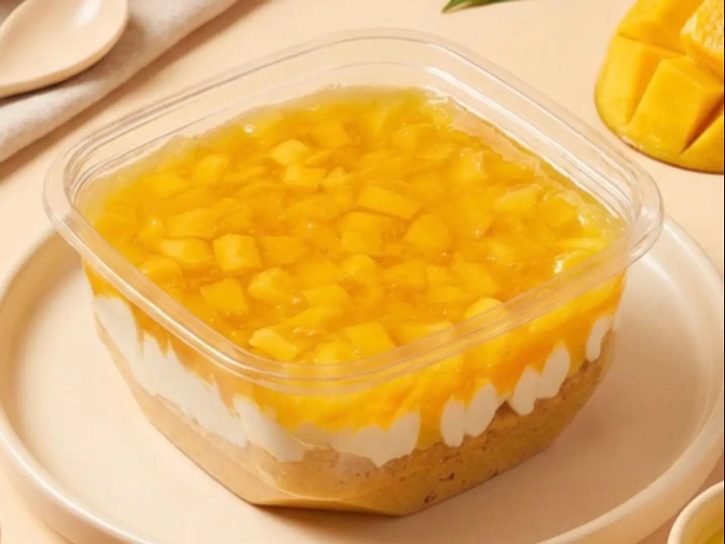 Crunchy Cake Mango Cheesecake