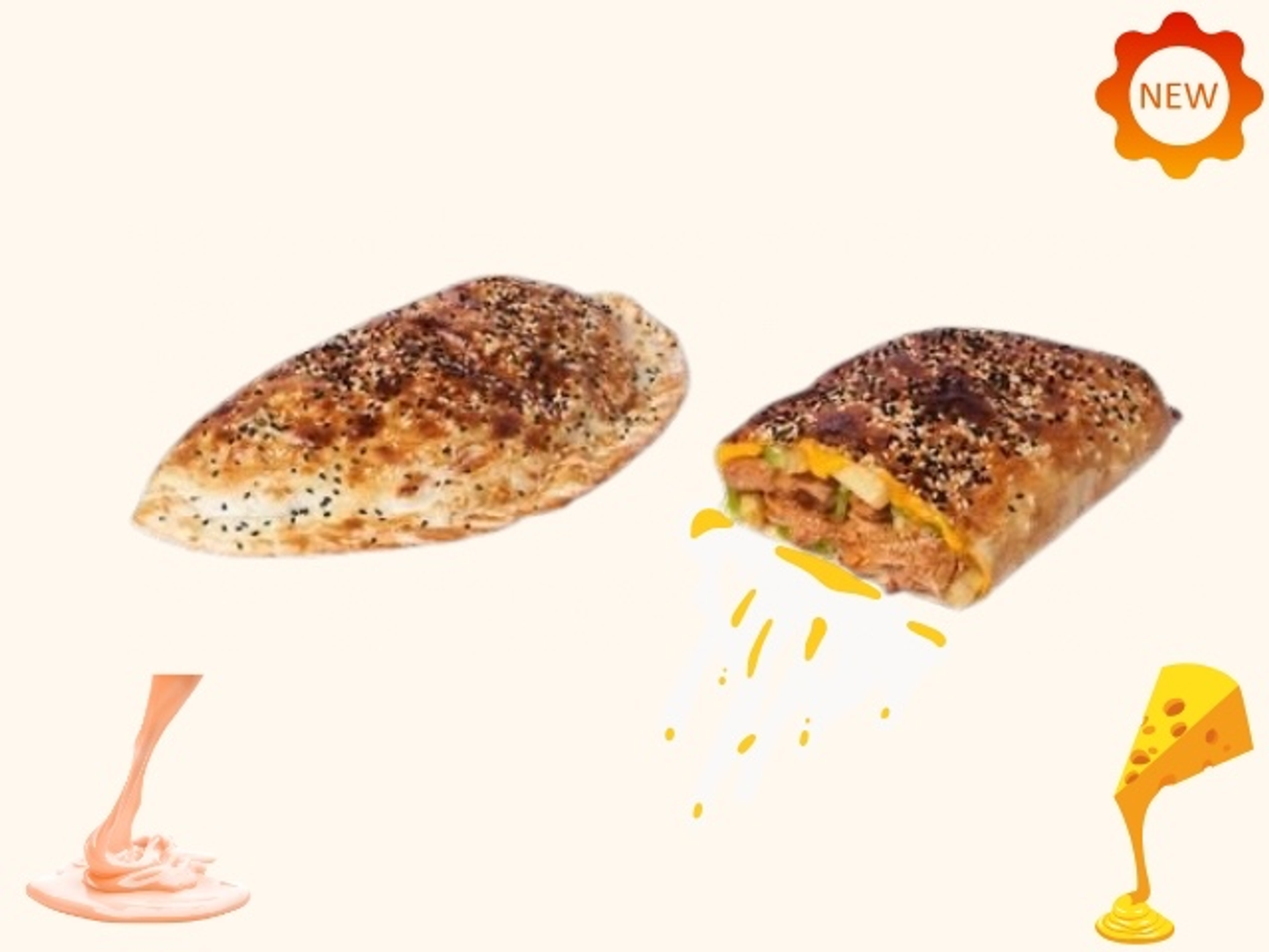 ‏شطيرة دجاج طازج مكس أجبان ديناميت