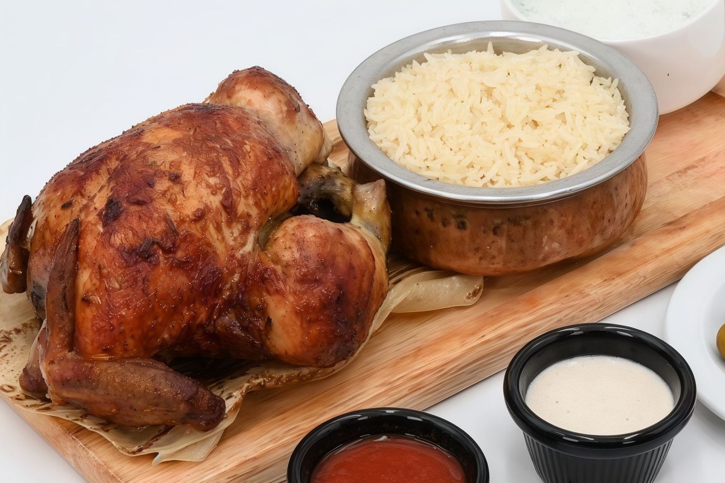 Chicken On Charcoal With Rice