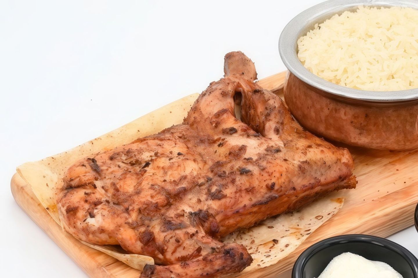 Half A Chicken On Charcoal With Rice