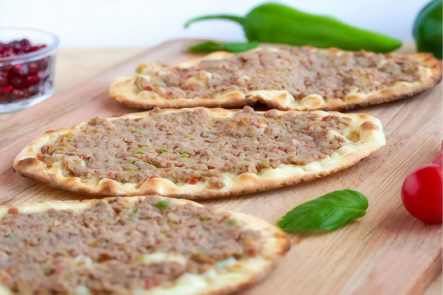 Dough With Meat And Pomegranate Molasses In The Oven 1/2 Kilo