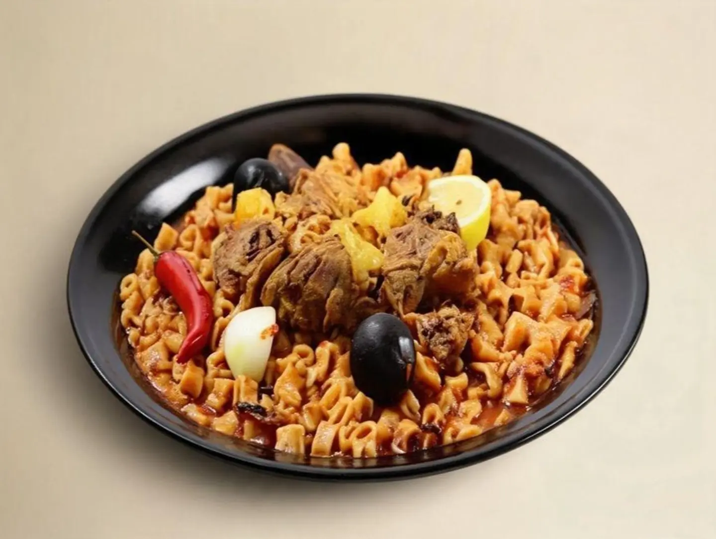 مضغوط مكرونه حاشي (مبكبكة)