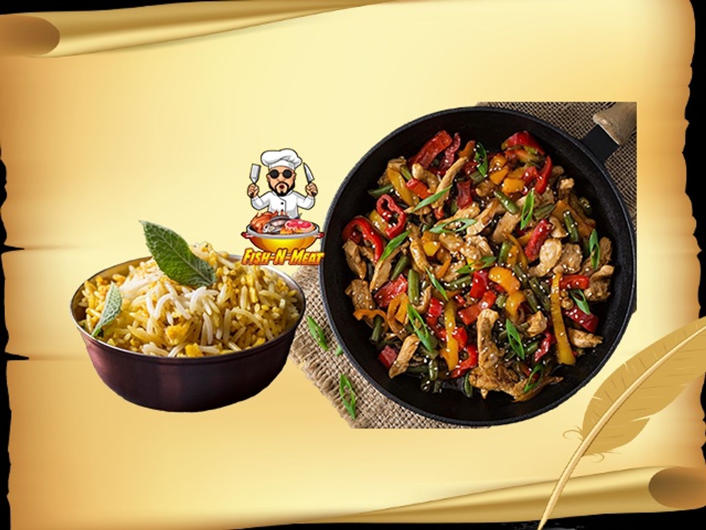 Chicken Sizzling Stir Fry - With Rice