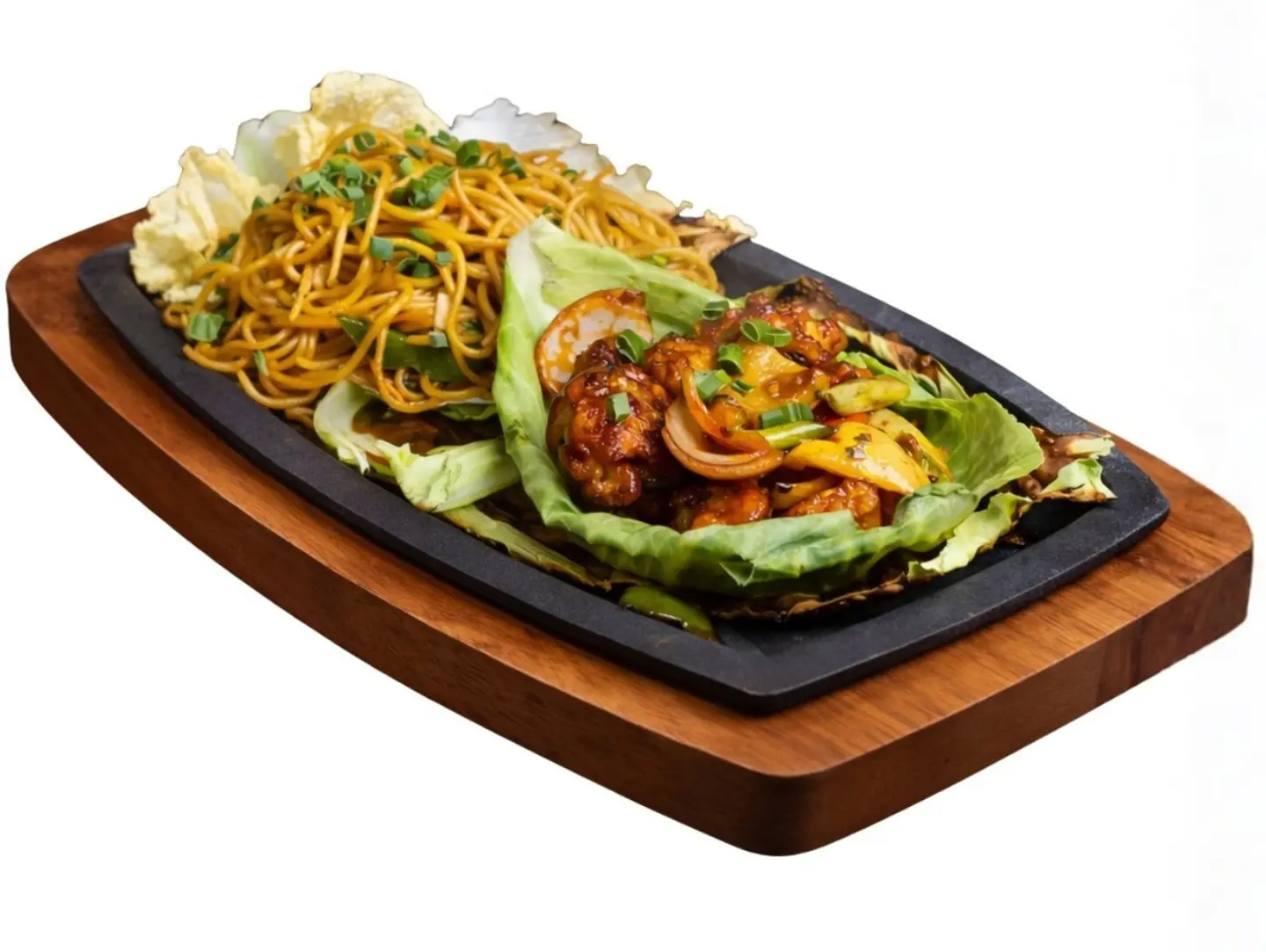 Chilli Chicken With Noodles Sizzler