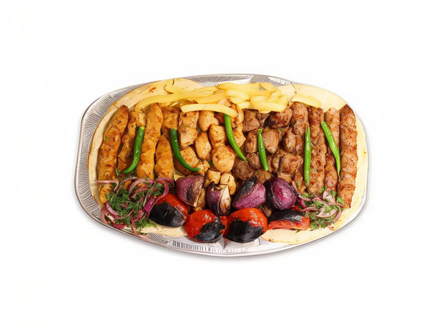 شيش طاووق مع بطاطس