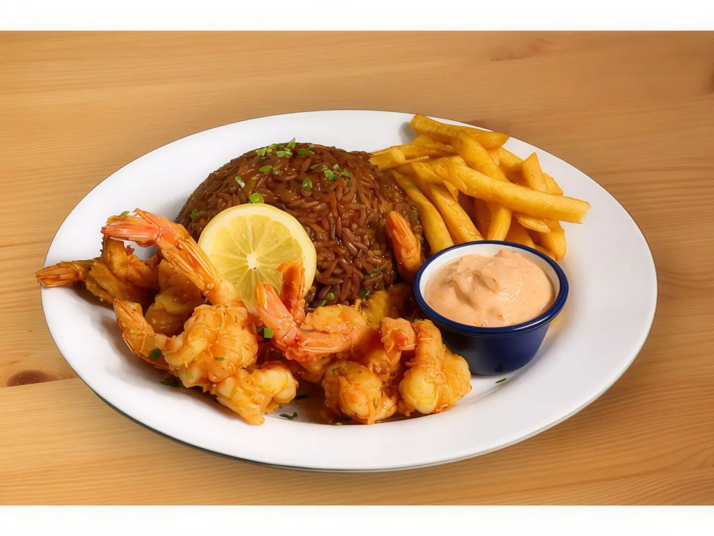 وجبة جمبري وسط