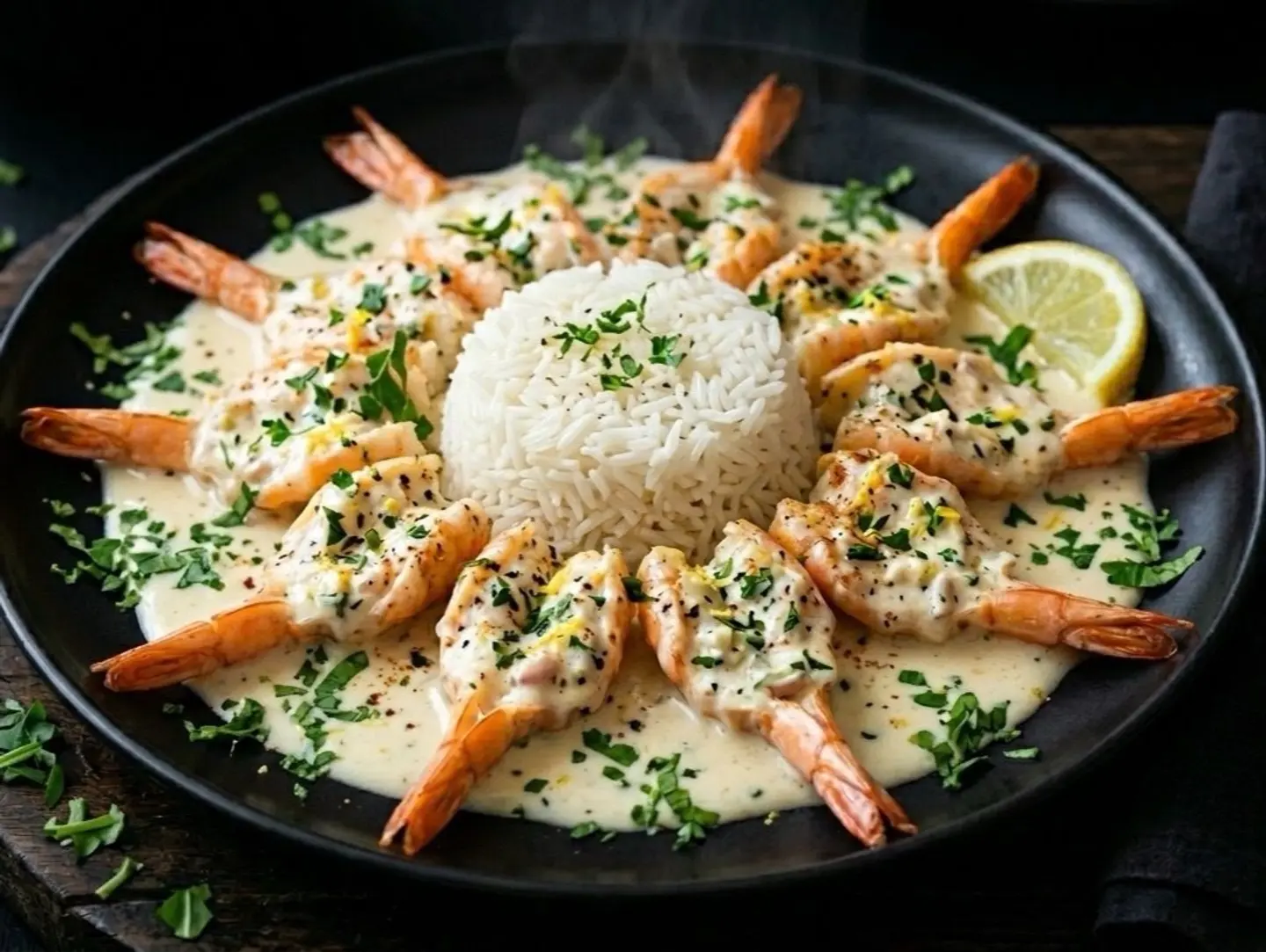 Signature Butterfly Shrimp With A Touch Of Velvety French Cream