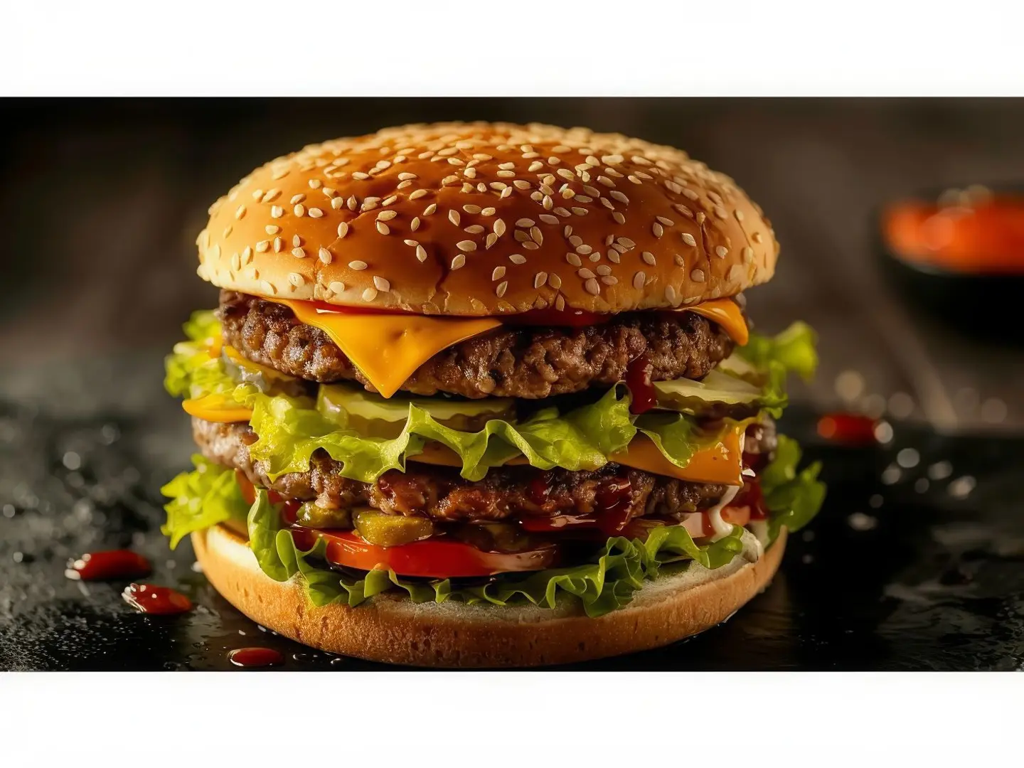 برجر لحم دبل مع الجبن