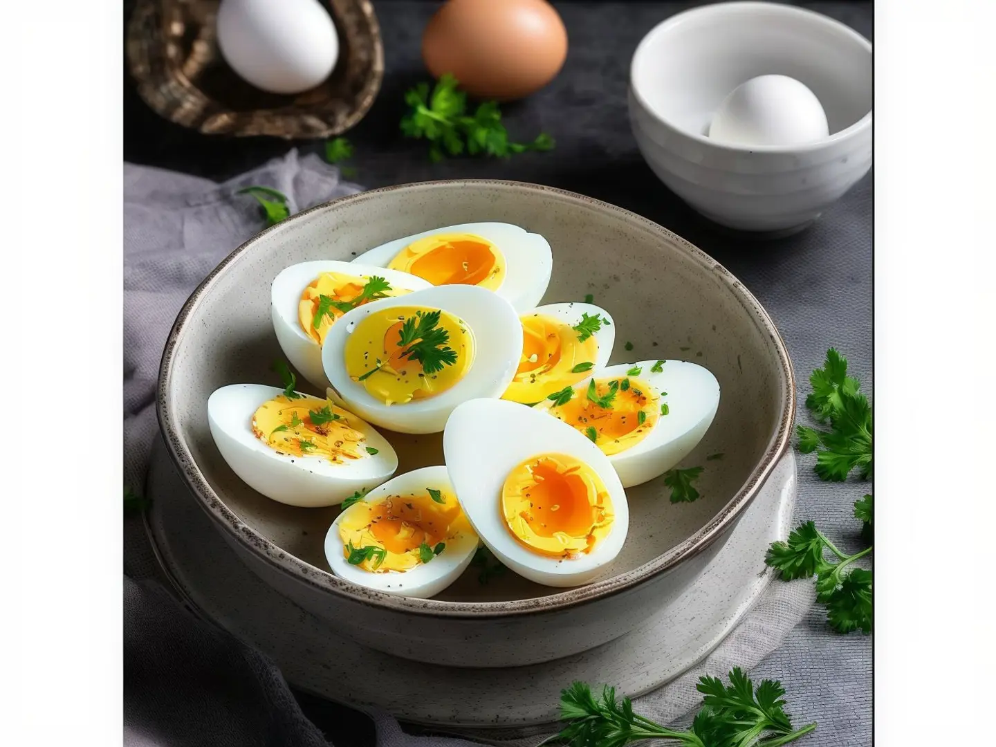 بيض مسلوق سادة