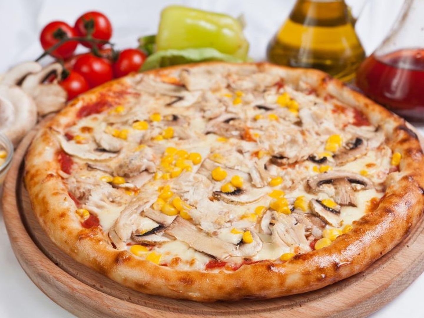 Large Mushroom And Vegetable Pizza