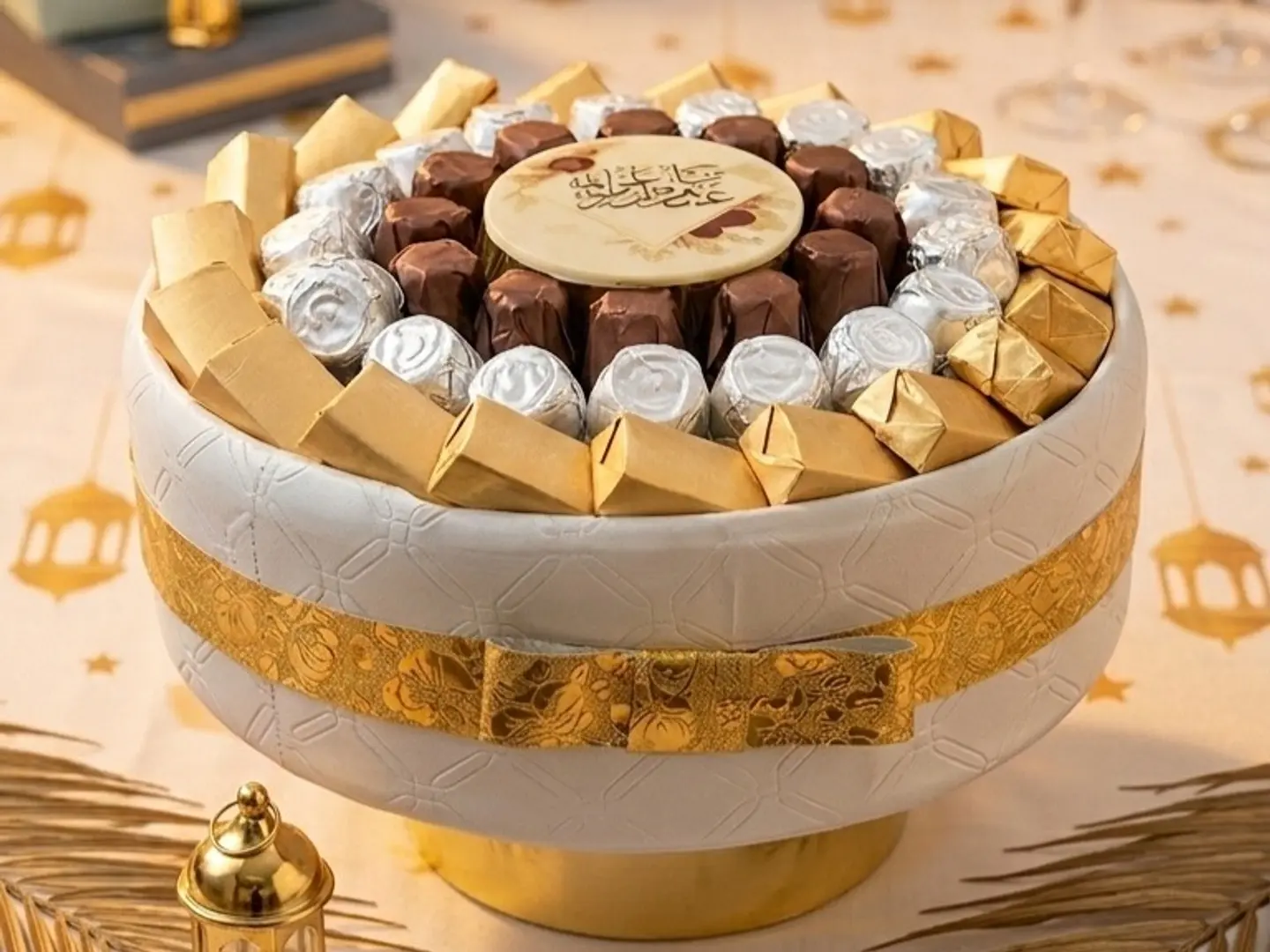 صينية مخمل ابيض واحة الما