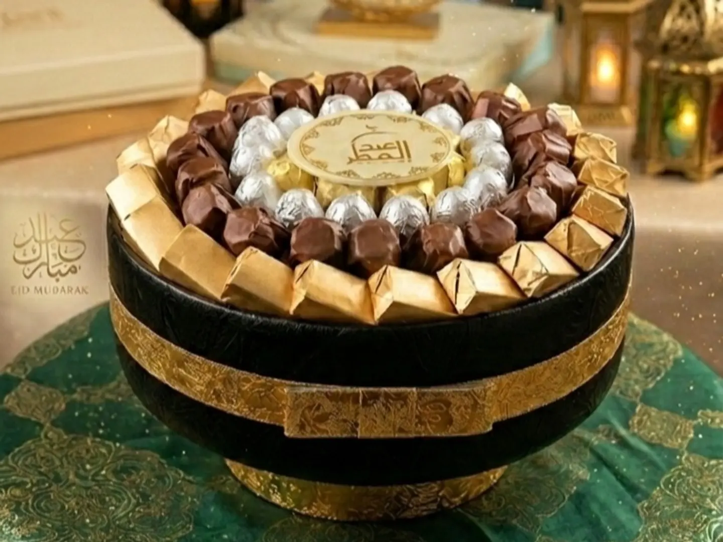 صينية مخمل اسود واحة الما