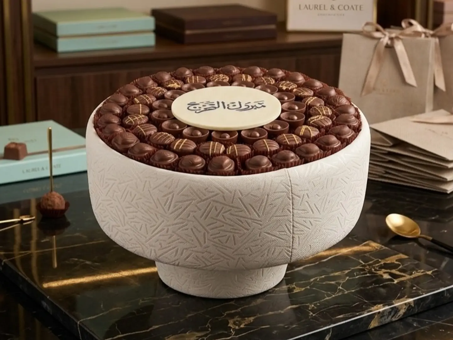 Luxurious Belgian Chocolate Velvet Tray For Graduation Gifts.