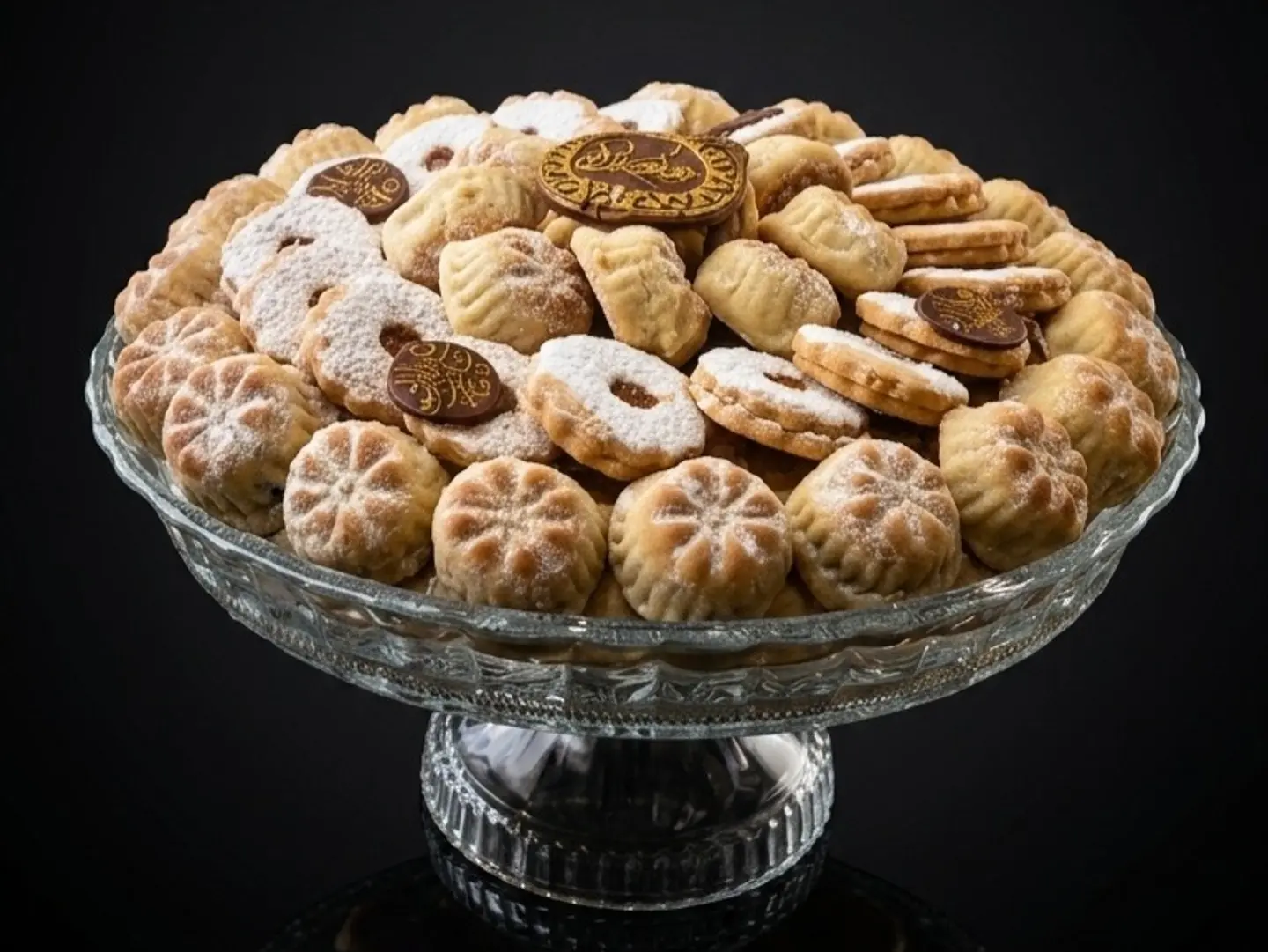 صينية زجاج معمول رشفة