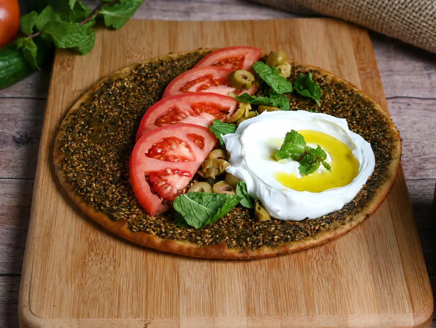 Thyme With Labneh And Vegetables