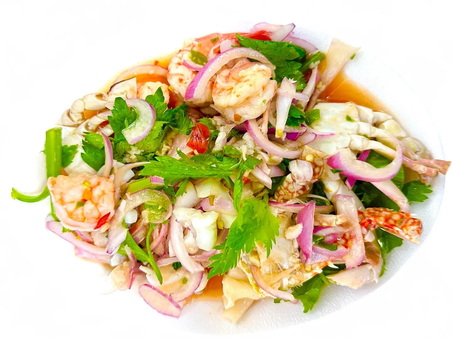 Spicy Salad With Mixed Seafood