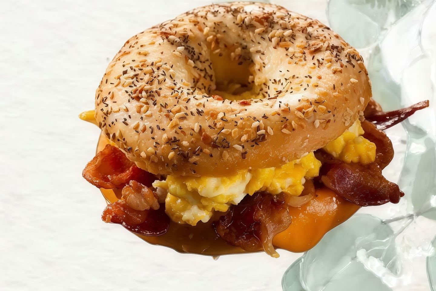 Begel Scramble Egg With Bacon