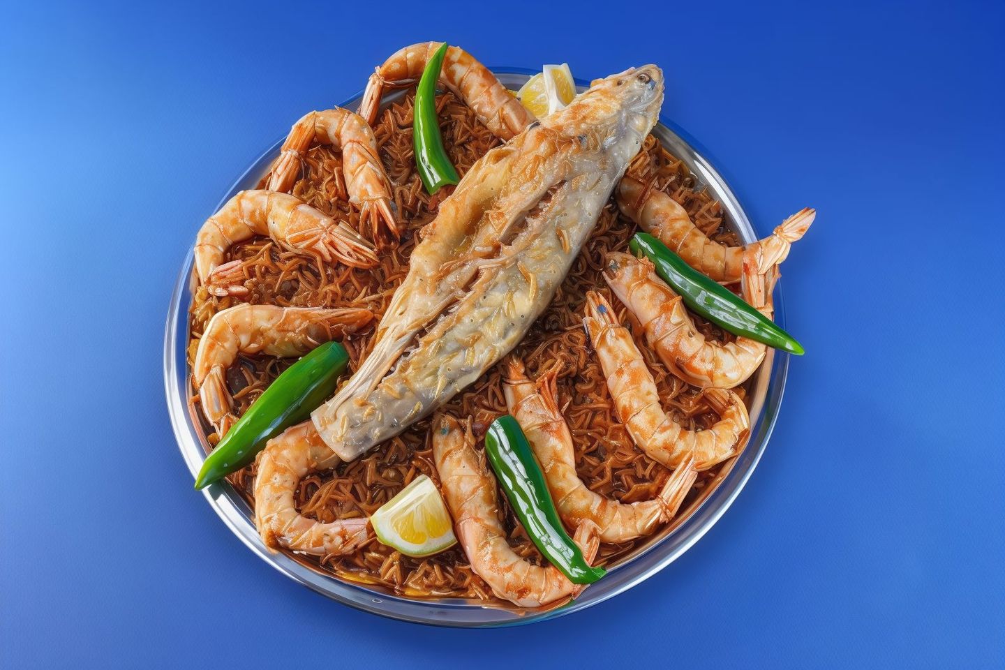 صينية بورى مقلى مع جمبرى